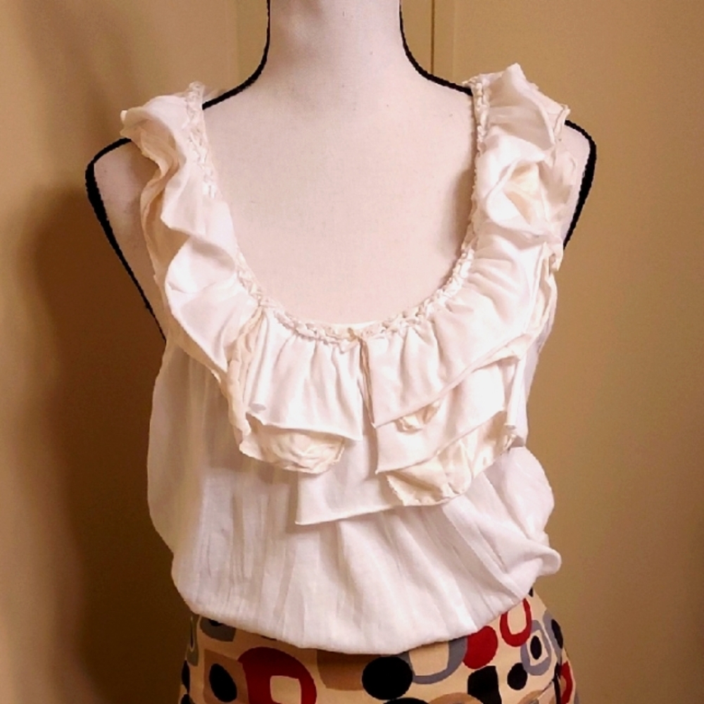 Bordeaux Ivory Ruffle Blouse